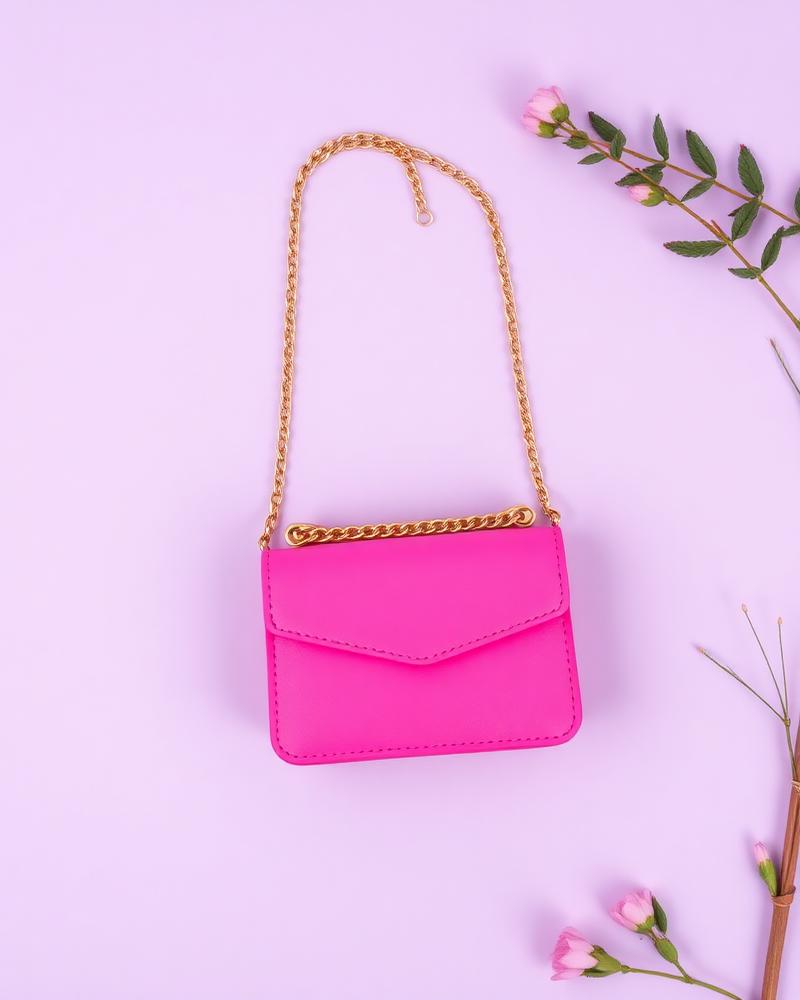 Magenta Mini Chain Bag